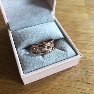 Diamonique Rose Gold Ring Diamonte